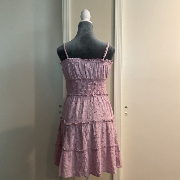 🖤 SIM & SAM Light Purple Coquette Sleeveless Eyelet Dress Spaghetti - Picture 3 of 4